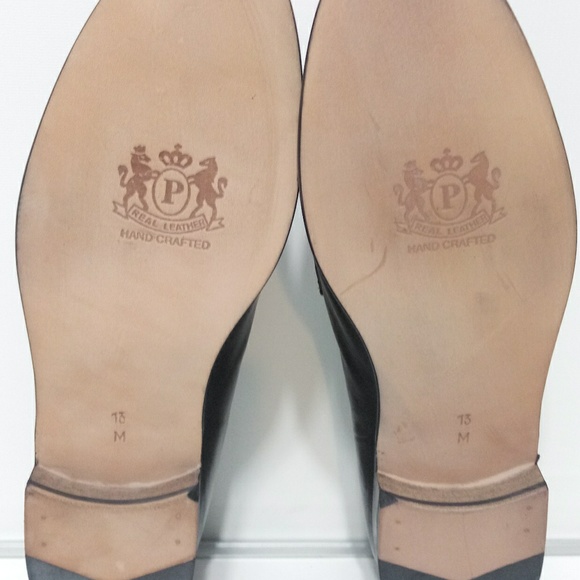 Mens 13M Pertini Black Leather Tassel Loafers. Exc - Picture 4 of 8